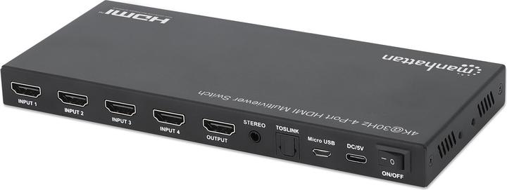 Actual product image Manhattan 4K@30Hz 4-Port HDMI Multiviewer Switch