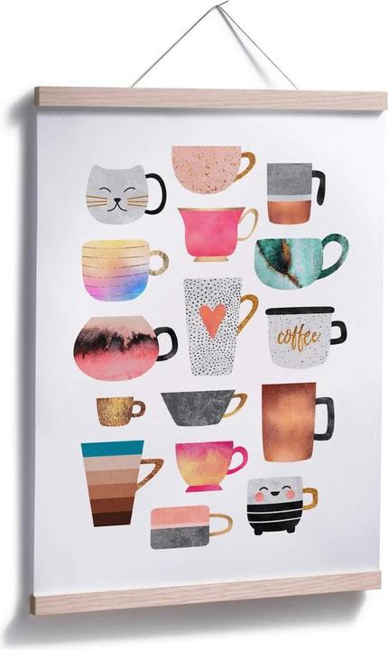 Actual product image Trenddeko Coffee cups: Colorful miscellaneous (30 x 40 cm)