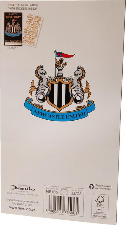 Image du produit Newcastle United FC - Carte d'anniversaire avec autocollants