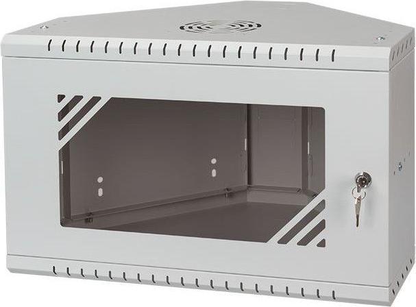 Actual product image Stalflex Rack Cabinet Corner 19" 6U Glass Door Gray CRC19-6U-330GG (19 inch rack)