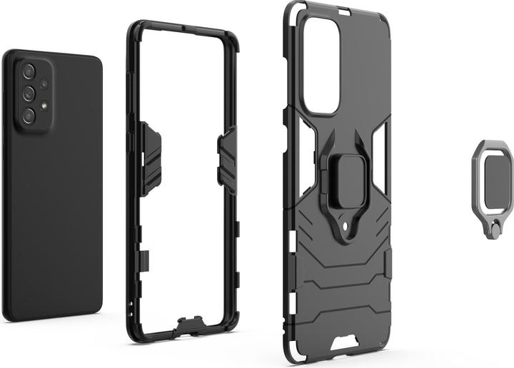 Produktbild Hurtel Ring Armor tough hybrid case cover + magnetic holder for Samsung Galaxy A73 black (Samsung Galaxy A73 5G)