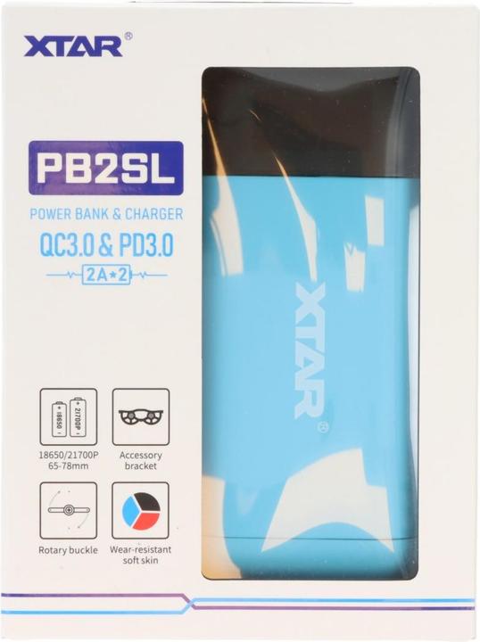 Image du produit Xtar PB2SL Chargeur et powerbank à 2 compartiments, pour batteries Li-Ion, avec affichage (Chargeurs sans batterie)