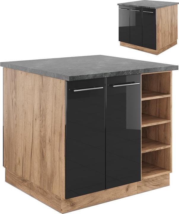 Anthrazit hochglanz, Goldkraft Eiche