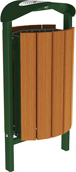 Immagine prodotto SPL Cestino SILAOS® con posacenere, acciaio / legno di quercia, da annegare nel (50 l)