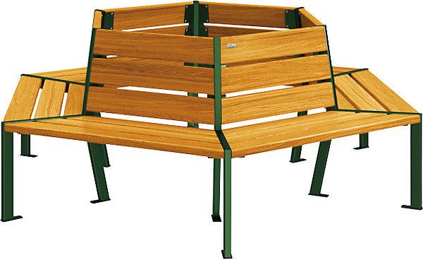 SPL Cercle de bancs SILAOS®, hauteur 821 mm, longueur 1929 mm, vert mousse RAL 6005