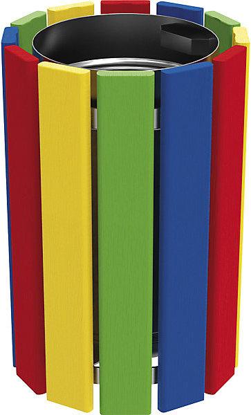 Image du produit SPL Corbeille à déchets d'extérieur JUNIOR, capacité 40 l, rouge / jaune / vert / (40 l)