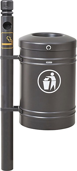 Image du produit SPL Poubelle d'extérieur GUSTAVIA, capacité 40 l, avec cendrier, gris. (40 l)