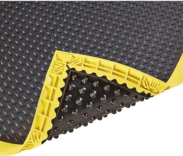 Actual product image Justrite Cushion Flex® anti-fatigue matting, LxW 2100 x 910 mm, black / yellow.