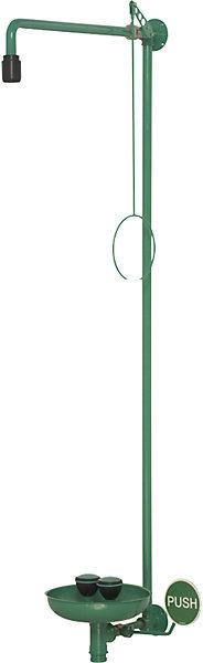 Actual product image B-Safety ClassicLine emergency shower combination, collection basin, safety eye shower.