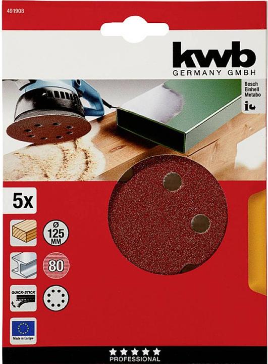 Actual product image kwb Velcro adhesive discs (80)