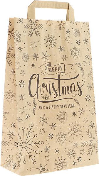 Image du produit kaiserkraft Sachet en papier de Noël Merry Christmas, lot de 250, dim. int. 220 x 110 x 360 (Pochette cadeau, 250 x)