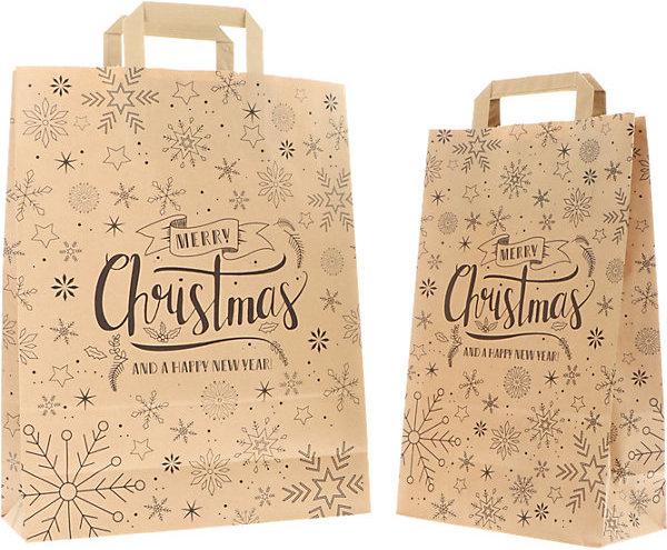 Image du produit kaiserkraft Sachet en papier de Noël Merry Christmas, lot de 250, dim. int. 320 x 110 x 400 (Pochette cadeau, 250 x)