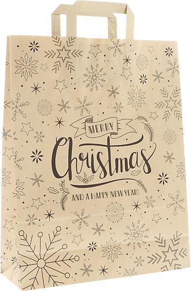 kaiserkraft Sachet en papier de Noël Merry Christmas, lot de 250, dim. int. 320 x 110 x 400 (Pochette cadeau, 250 x)