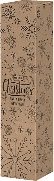 Immagine prodotto kaiserkraft Scatola regalo pieghevole per bottiglie Merry Christmas terra, conf. da 25 pz. (25 x)