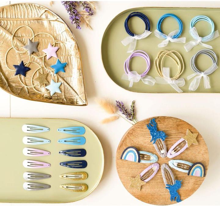 Image du produit Papierdrachen 48 barrettes & élastiques à cheveux - Licorne (Élastiques à cheveux)