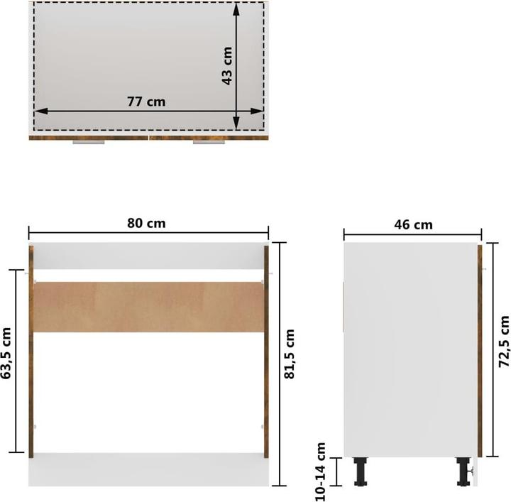 Immagine prodotto vidaXL Spülenunterschrank (80 x 46 x 81.50 cm)
