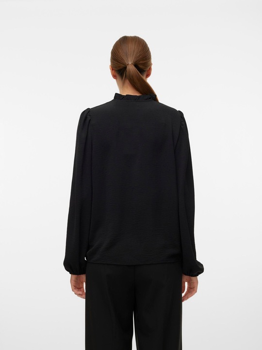 Produktbild Vero Moda Normal geschnitten V-Ausschnitt Elastische Bündchen Voluminöser Armschnitt Top Bluse (M)