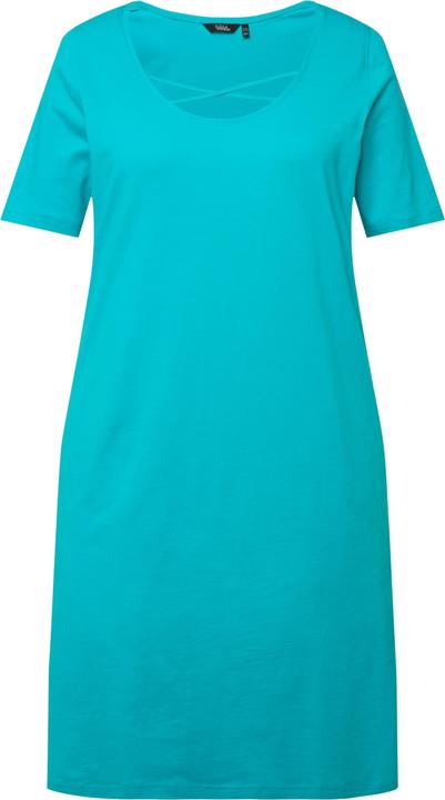 Produktbild Ulla Popken Jerseykleid, Zierbänder, A-Linie, Rundhals, Halbarm (46, 48)