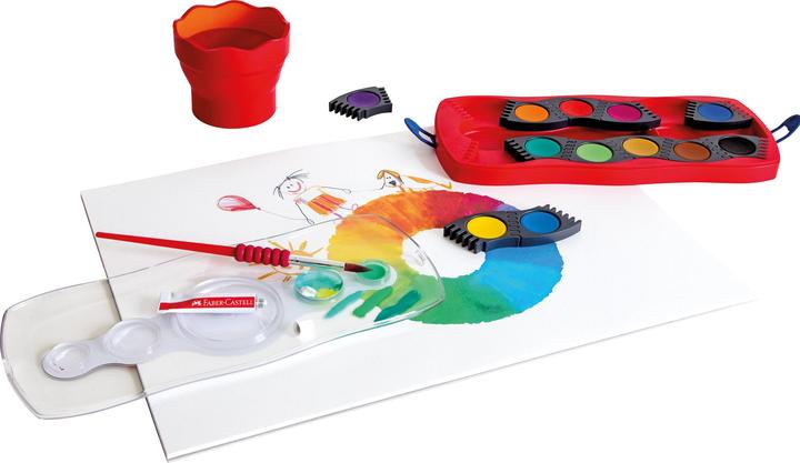 Actual product image Faber-Castell Gouache Connector paint box turquoise with 12 (12 ml)