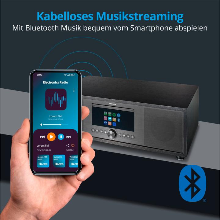 Produktbild Medion LIFE P66400 (AM, DAB+, FM, Internetradio, Bluetooth, WLAN)