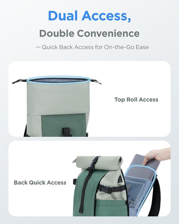 Produktbild Only-Bags.Store Rolltop Backpack, Laptop Backpack with Quick Access to the Main Compartment