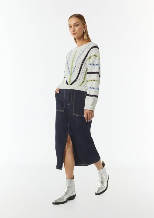 Image du produit Comma Strickpullover Cropped-Strickpullover mit Ajourmuster (L)