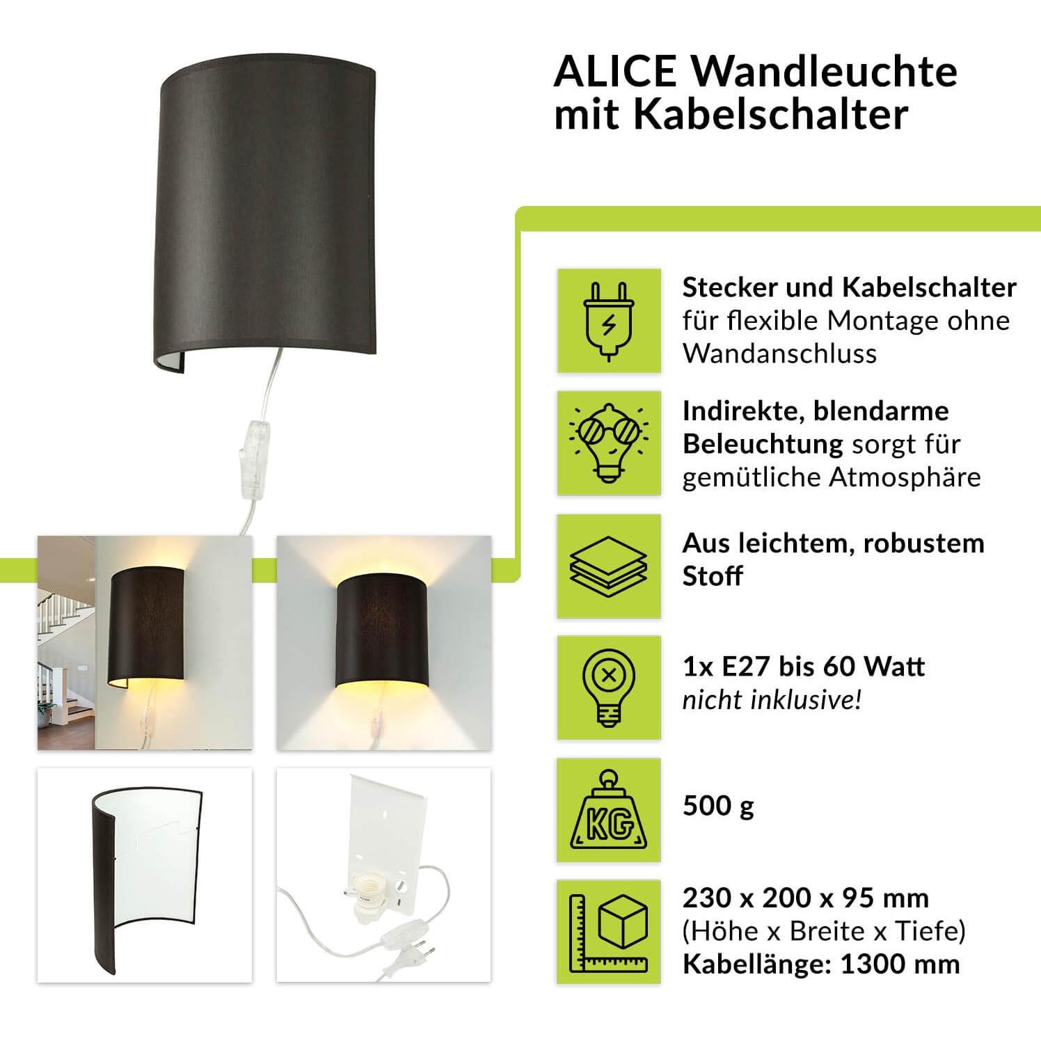 Thumbnail - Licht-Erlebnisse, Wandleuchte + Deckenleuchte, Alice (E27)