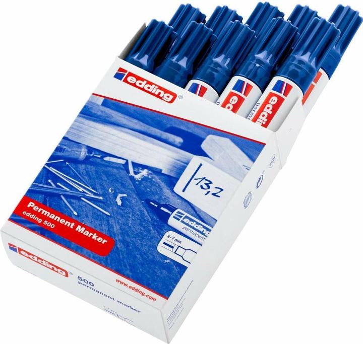 Produktbild Edding Permanentmarker 500 (Blau, 7 mm, 10 x)