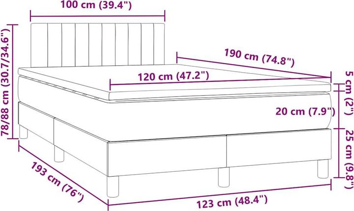 Actual product image vidaXL Boxspringbett (120 x 190 cm)