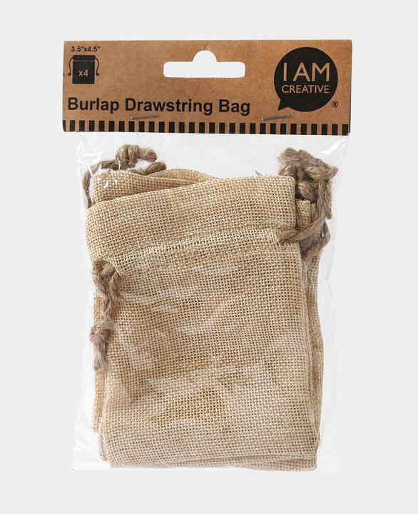 Produktbild I Am Creative Leinentasche mit Schnurzug (Geschenktüte, 4 x)