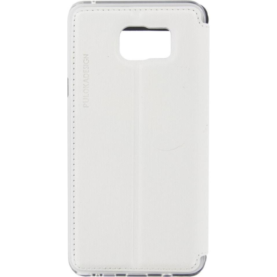 Puloka Flip Case Samsung Galaxy Note 5 White (Samsung Galaxy Note 5), Smartphone Hülle, Weiss