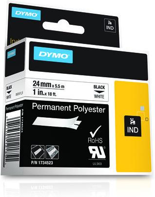 Produktbild Dymo Rhino ID1 Polyesterband, weiss (2.40 cm, Mehrfarbig)