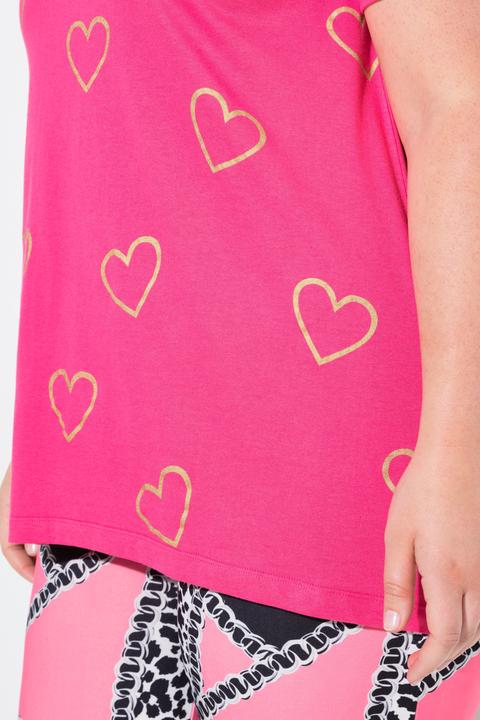 Produktbild Miamoda T-Shirt, A-Linie, glänzendes Herzmuster (44)