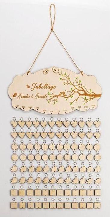Immerwährender personalisierbarer Kalender aus Holz "Jubeltage"