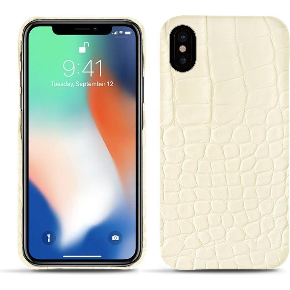 Noreve Lederschutzhülle (Apple iPhone XS Max), Smartphone Hülle, Weiss