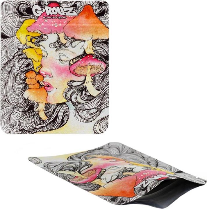 Actual product image G-Rollz Mushroom Lady Smellproof Bags 100 x 125mm 50pcs