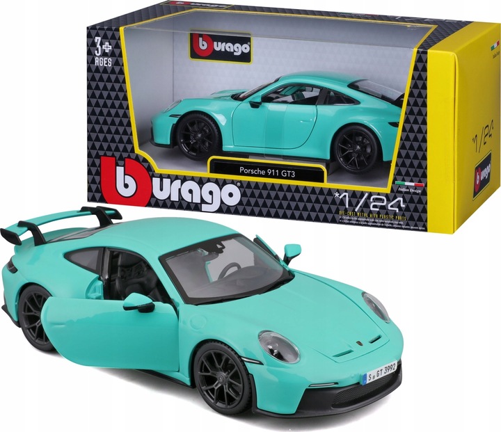 Actual product image Bburago Porsche 911 GT3 (1 piece - green or orange)