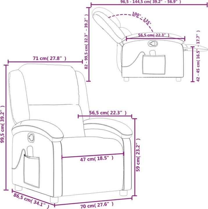 Actual product image VidaXL Massage-Relaxsessel