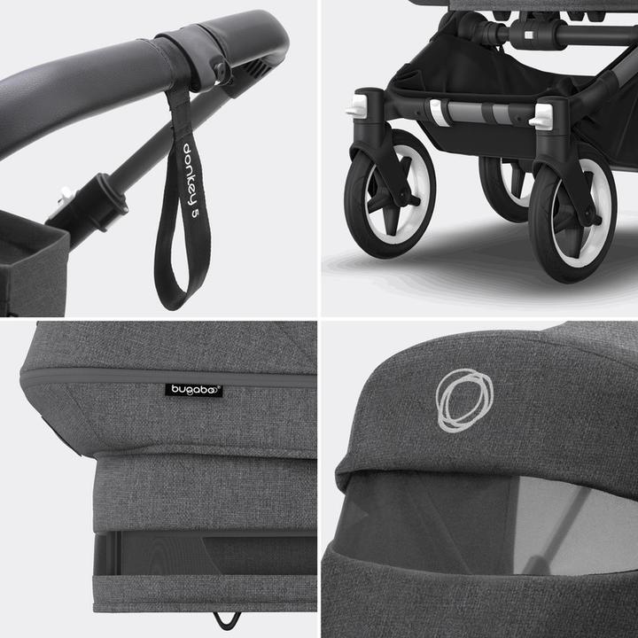 Image du produit Bugaboo Donkey 5 Mono, Gris chiné/Gris chiné/Graphite
