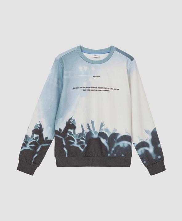 Produktbild s.Oliver Sweatshirt Sweatshirt aus Baumwollmix mit All-over-Print (146, 152)
