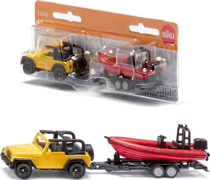 Produktbild Siku 1658 Jeep mit Boot