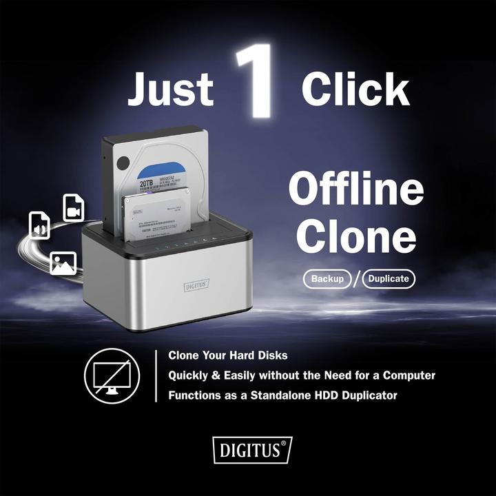 Image du produit Digitus Station d'accueil USB 3.0 Dual SATA HDD 2,5"/ 3,5