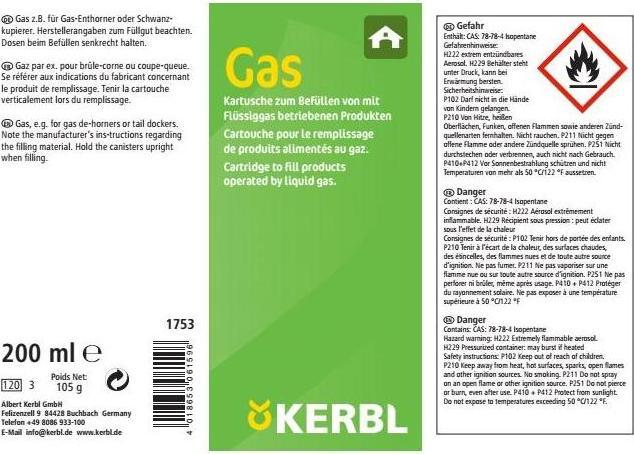 Actual product image Kerbl Replacement LPG cartridge