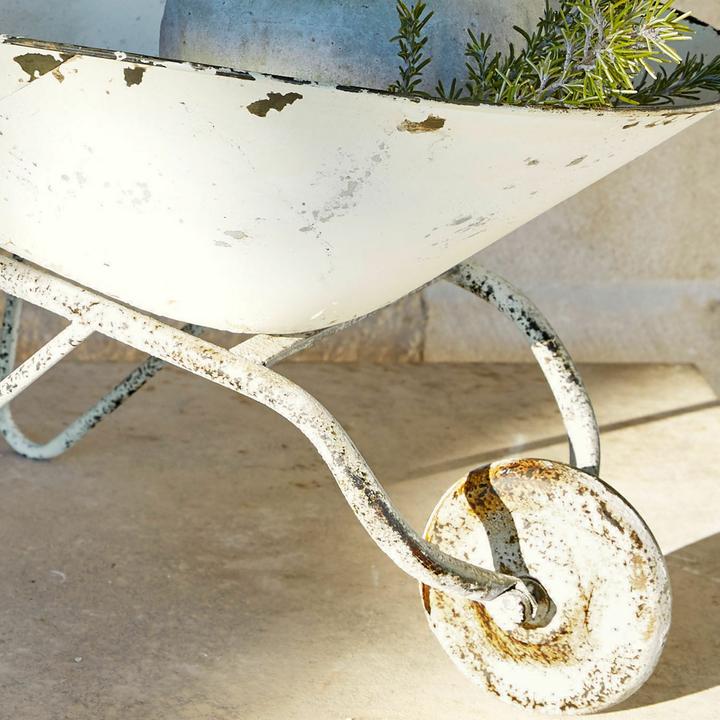 Image du produit Loberon Brouette décorative Padoux blanc antique
