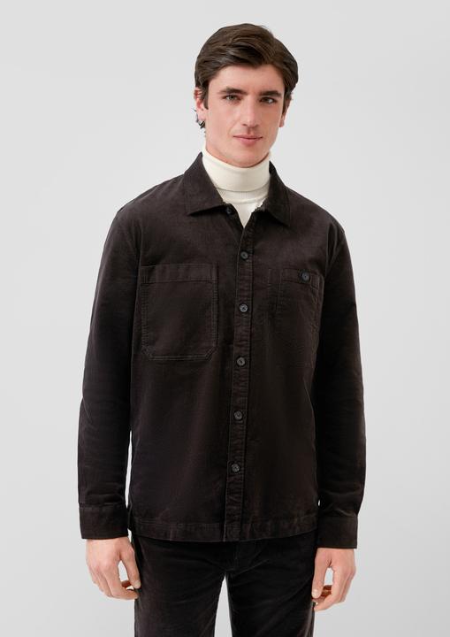 Image du produit S.Oliver Hemd Regular Fit: Feincord-Overshirt mit Brusttaschen und Label-Detail (M)