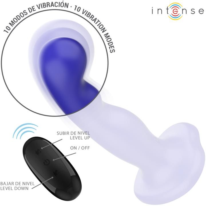 Actual product image Intense Shorty Vibrator Mit Saugnã„Pfen Blau Fernbedienung