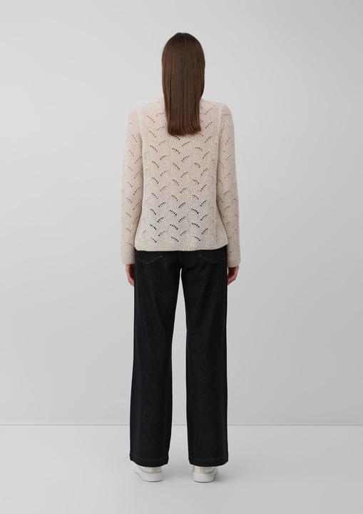 Produktbild s.Oliver Strickpullover Semitransparenter Pullover mit Ajourmuster und Pailletten-Details (46)