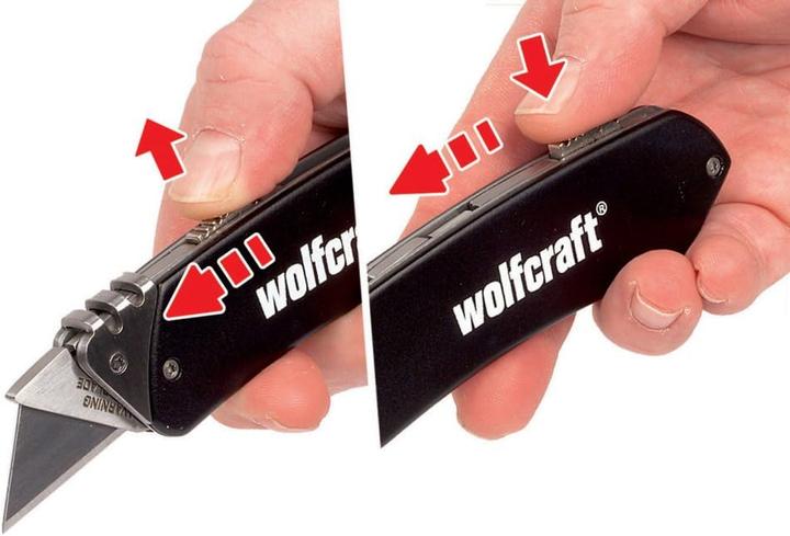 Produktbild wolfcraft 1 Alu-Freizeitmesser, einziehbare Klinge (Cutter)