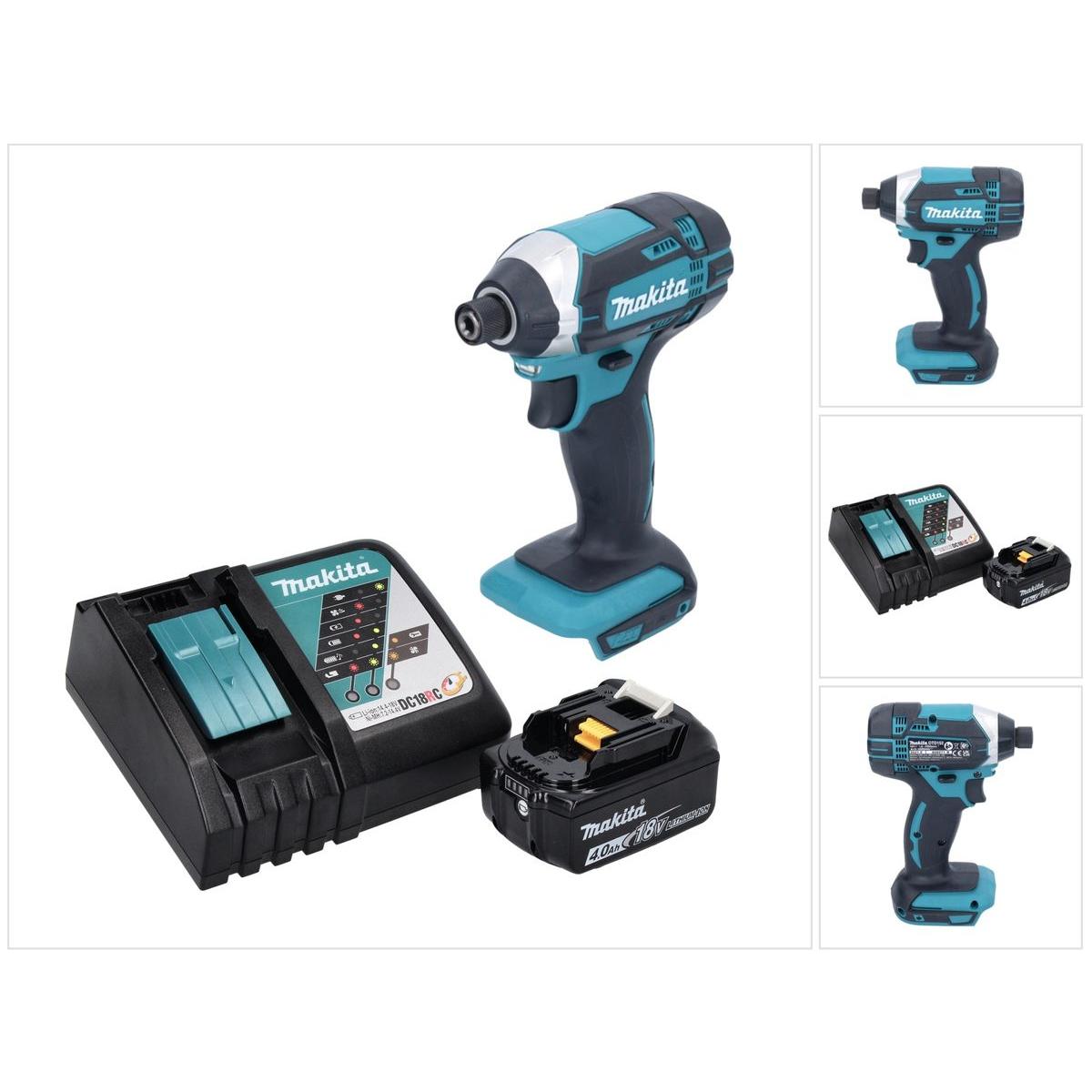 Makita, Bohrmaschine + Akkuschrauber, DTD 152 RM1 Akku Schlagschrauber 18 V 165 Nm + 1x Akku 4,0 Ah + Ladegerät (Akkubet...