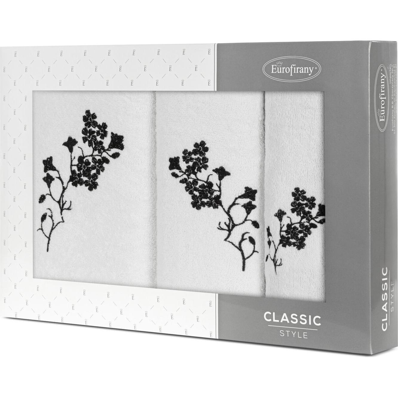 Eurofirany, Frotteewäsche, RE/KPL/3/BLOSSOM 380 B+SCHWARZ